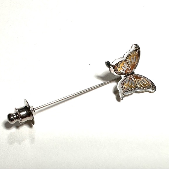 Vintage Reed & Barton Damascene Butterfly Stick Pin Lapel Hat Retro - Picture 1 of 3